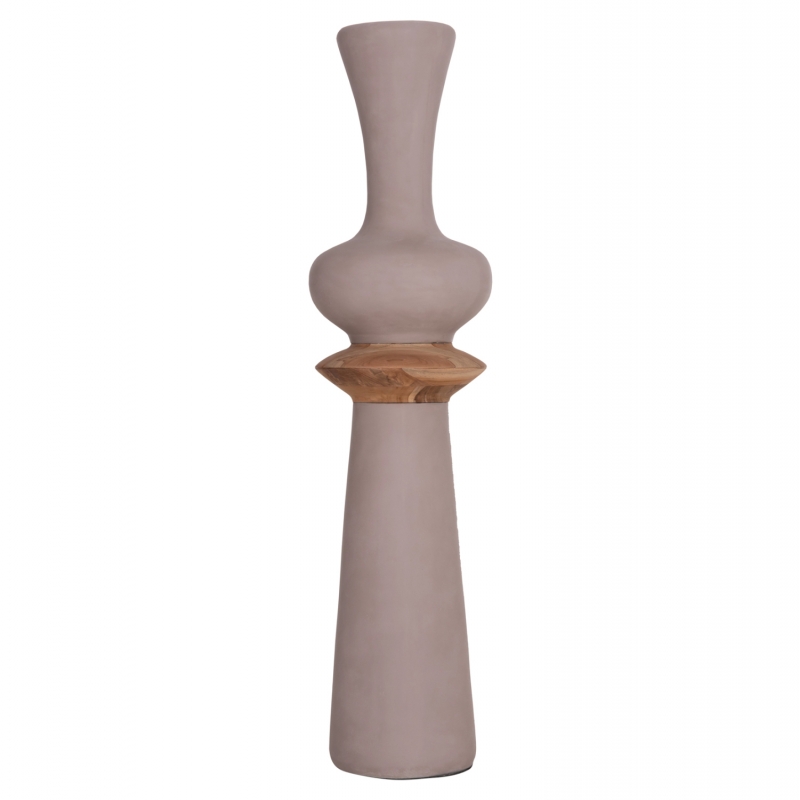 ΔΙΑΚΟΣΜΗΤΙΚΟ ΒΑΖΟ ΔΑΠΕΔΟΥ NEBULA HM4660.05L FIBER CEMENT TAUPE--ΞΥΛΟ ΤΕΑΚ Φ45x172Υεκ