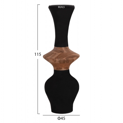 ΔΙΑΚΟΣΜΗΤΙΚΟ ΒΑΖΟ ΔΑΠΕΔΟΥ NEBULA HM4660.01S FIBER CEMENT ΜΑΥΡΟ--ΞΥΛΟ ΤΕΑΚ Φ45x115Υεκ