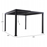 ΒΙΟΚΛΙΜΑΤΙΚΗ ΠΕΡΓΚΟΛΑ ΑΛΟΥΜΙΝΙΟΥ PREMIUM FRANIO HM6609.01 ΜΑΥΡΟ 300x300x240Υ