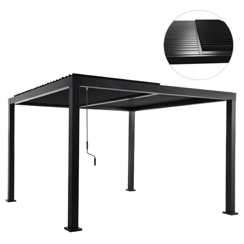 ΒΙΟΚΛΙΜΑΤΙΚΗ ΠΕΡΓΚΟΛΑ ΑΛΟΥΜΙΝΙΟΥ PREMIUM FRANIO HM6609.01 ΜΑΥΡΟ 300x300x240Υ