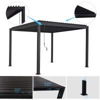 ΒΙΟΚΛΙΜΑΤΙΚΗ ΠΕΡΓΚΟΛΑ ΑΛΟΥΜΙΝΙΟΥ DOMECIL HM6611.01 ΜΕ ΜΕΤΑΛ. ΠΕΡΣΙΔΕΣ--300x300x240Υ