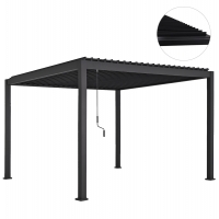 ΒΙΟΚΛΙΜΑΤΙΚΗ ΠΕΡΓΚΟΛΑ ΑΛΟΥΜΙΝΙΟΥ DOMECIL HM6611.01 ΜΕ ΜΕΤΑΛ. ΠΕΡΣΙΔΕΣ--300x300x240Υ