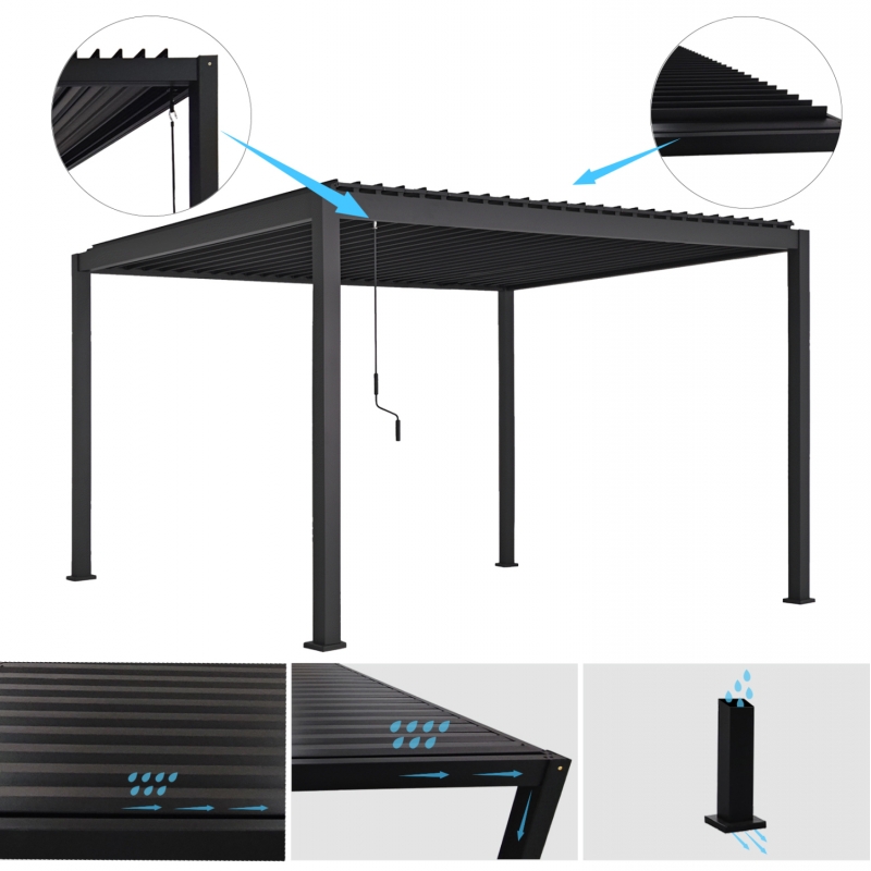 ΒΙΟΚΛΙΜΑΤΙΚΗ ΠΕΡΓΚΟΛΑ ΑΛΟΥΜΙΝΙΟΥ DOMECIL HM6612.01 ΜΕ ΜΕΤΑΛ. ΠΕΡΣΙΔΕΣ--300x400x240Υ