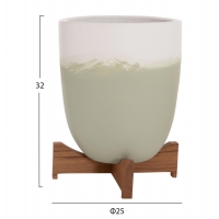 ΓΛΑΣΤΡΕΣ ΣΕΤ 2ΤΜΧ SEON HM4686.09 TERRACOTTA ΣΕ ΛΕΥΚΟ & ΠΡΑΣΙΝΟ--TEAK ΒΑΣΗ