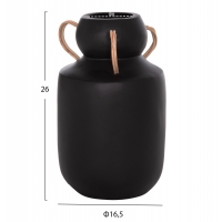 ΔΙΑΚΟΣΜΗΤΙΚΟ ΒΑΖΟ MIBO HM4688.01M ΤΕΡΑΚΟΤΑ ΜΑΥΡH--ΧΕΡΟΥΛΙΑ ΦΥΣΙΚΟ RATTAN Φ16,5x26Υεκ