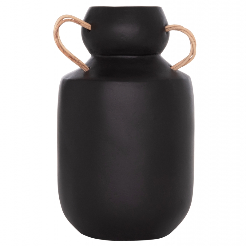 ΔΙΑΚΟΣΜΗΤΙΚΟ ΒΑΖΟ MIBO HM4688.01M ΤΕΡΑΚΟΤΑ ΜΑΥΡH--ΧΕΡΟΥΛΙΑ ΦΥΣΙΚΟ RATTAN Φ16,5x26Υεκ