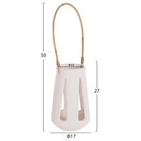 ΕΠΙΤΡΑΠΕΖΙΟ ΦΑΝΑΡΙ ERANTYL HM4696.02L ΛΕΥΚΟ FIBER CEMENT & ΧΕΡΟΥΛΙ RATTAN Φ17x27Yεκ.