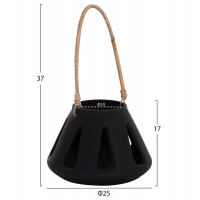 ΕΠΙΤΡΑΠΕΖΙΟ ΦΑΝΑΡΙ ERANTYL HM4696.01S ΜΑΥΡΟ FIBER CEMENT & ΧΕΡΟΥΛΙ RATTAN Φ25x17Yεκ.