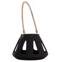 ΕΠΙΤΡΑΠΕΖΙΟ ΦΑΝΑΡΙ ERANTYL HM4696.01S ΜΑΥΡΟ FIBER CEMENT & ΧΕΡΟΥΛΙ RATTAN Φ25x17Yεκ.