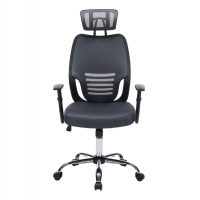 ΚΑΡΕΚΛΑ ΓΡΑΦΕΙΟΥ BRIEF HM1206.02 ΓΚΡΙ MESH--ΒΑΣΗ ΧΡΩΜΙΟΥ 63x64x122Υεκ.