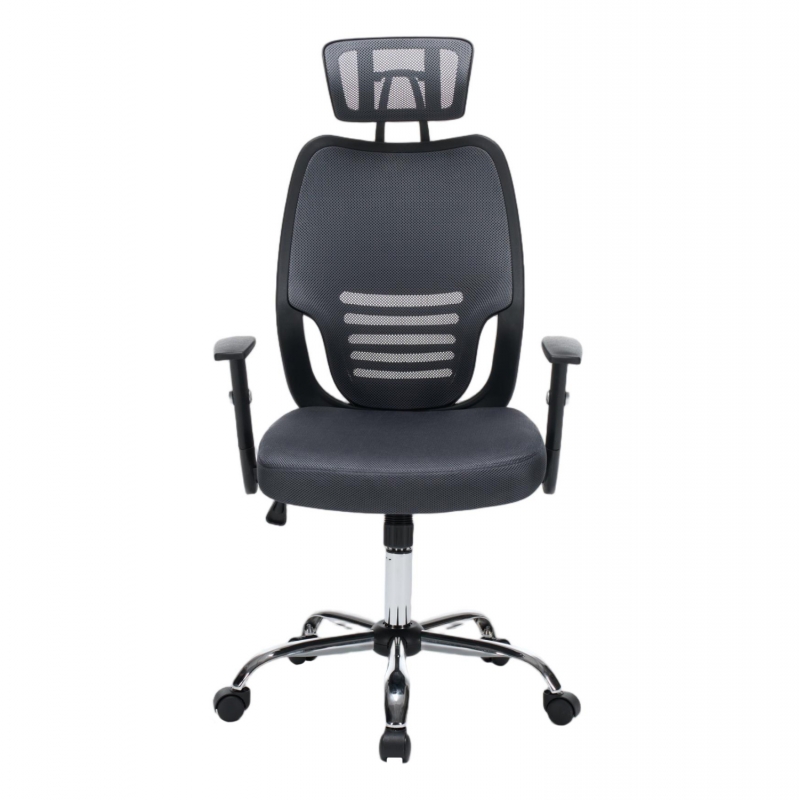 ΚΑΡΕΚΛΑ ΓΡΑΦΕΙΟΥ BRIEF HM1206.02 ΓΚΡΙ MESH--ΒΑΣΗ ΧΡΩΜΙΟΥ 63x64x122Υεκ.