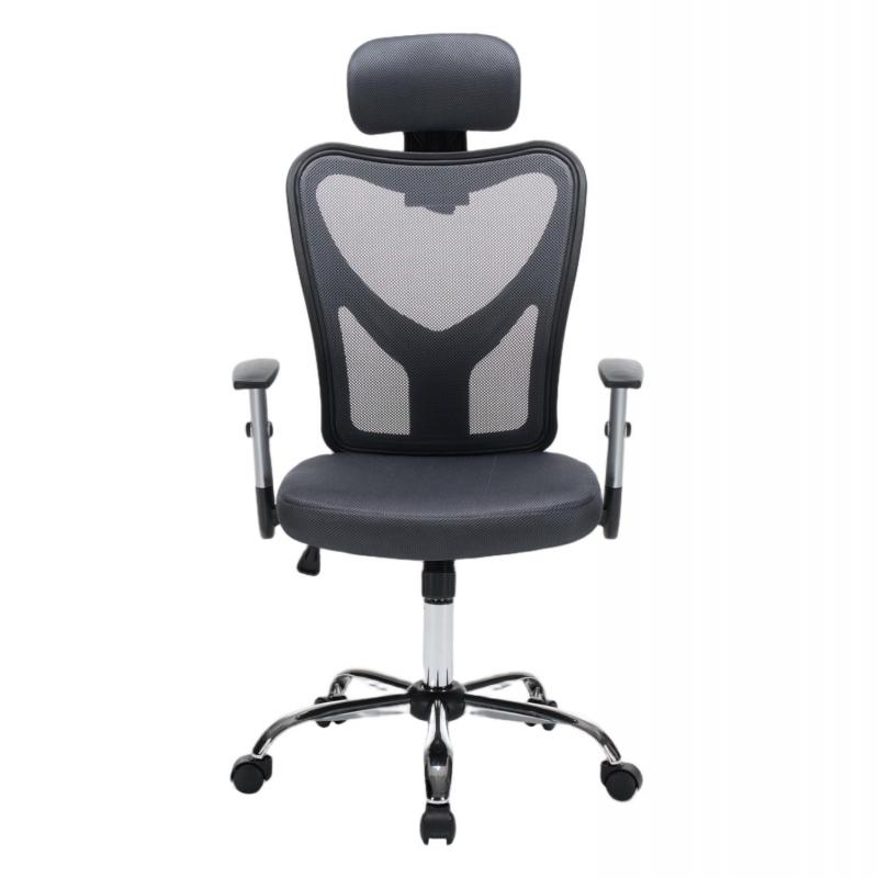 ΚΑΡΕΚΛΑ ΓΡΑΦΕΙΟΥ CUORE HM1207.02 ΜΑΥΡΟΣ ΣΚΕΛΕΤΟΣ-ΓΚΡΙ MESH 63x61x125Υεκ