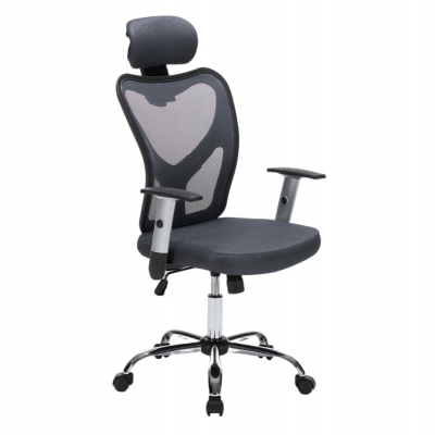 ΚΑΡΕΚΛΑ ΓΡΑΦΕΙΟΥ CUORE HM1207.02 ΜΑΥΡΟΣ ΣΚΕΛΕΤΟΣ-ΓΚΡΙ MESH 63x61x125Υεκ