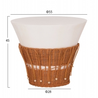 ΤΡΑΠΕΖΙ ΣΑΛΟΝΙΟΥ PERRAL HM18164.02L FIBER CEMENT ΛΕΥΚΟ-ΦΥΣΙΚΟ RATTAN--Φ55x45Υεκ