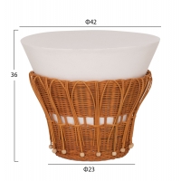 ΤΡΑΠΕΖΙ ΒΟΗΘΗΤΙΚΟ PERRAL HM18164.02S FIBER CEMENT ΛΕΥΚΟ-ΦΥΣΙΚΟ RATTAN--Φ42x36Υεκ