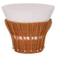 ΤΡΑΠΕΖΙ ΒΟΗΘΗΤΙΚΟ PERRAL HM18164.02S FIBER CEMENT ΛΕΥΚΟ-ΦΥΣΙΚΟ RATTAN--Φ42x36Υεκ