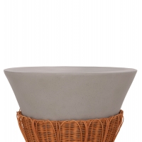 ΤΡΑΠΕΖΙ ΣΑΛΟΝΙΟΥ PERRAL HM18164.03L FIBER CEMENT ΓΚΡΙ-ΦΥΣΙΚΟ RATTAN--Φ55x45Υεκ