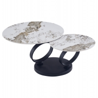ΤΡΑΠΕΖΙ ΣΑΛΟΝΙΟΥ ΔΙΠΛΟ NUBISA HM18364.01 ΜΕΤΑΛΛΟ--SINTERED STONE PANDORA Φ80Χ44Υεκ