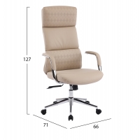 ΚΑΡΕΚΛΑ ΓΡΑΦΕΙΟΥ MEITE HM18353.02 ΜΠΕΖ PU ΔΕΡΜΑ--ΒΑΣΗ ΧΡΩΜΙΟΥ 66x71x127Υεκ