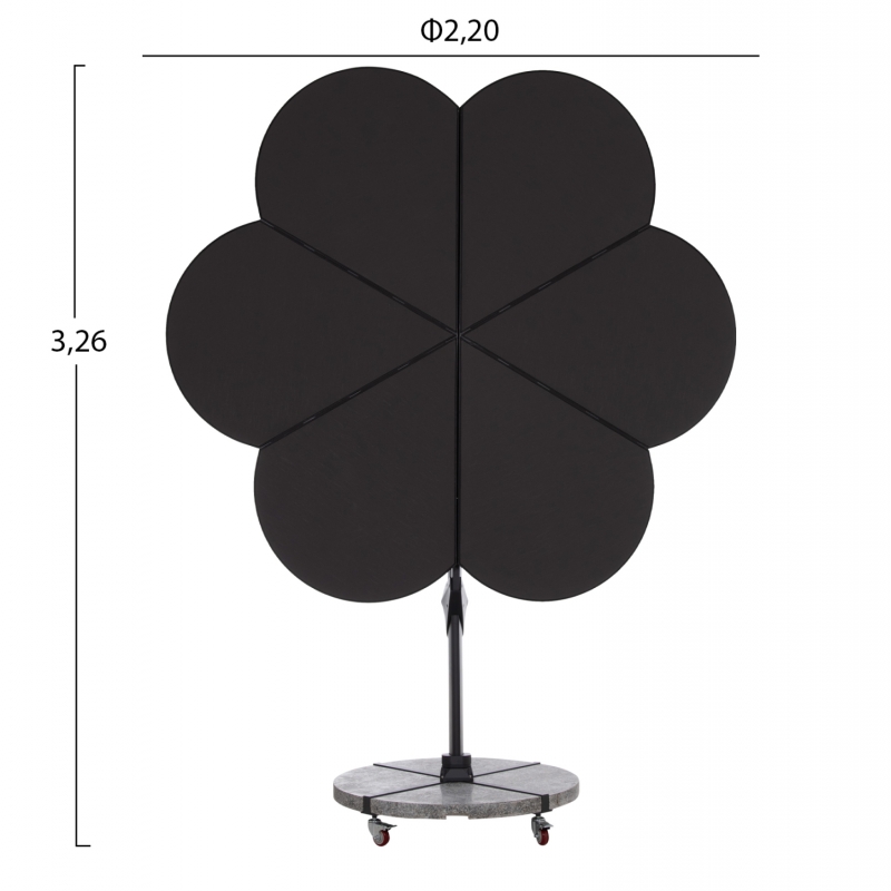 ΟΜΠΡΕΛΑ ΜΕ ΒΑΣΗ ΣΕΙΡΑ CANNOPY (flower) HM21286.01 ΑΛΟΥΜΙΝΙΟ-ΓΡΑΝΙΤΗΣ-ΜΟΛΥΒΙ ΧΡΩΜΑ 2,38x2,2μ