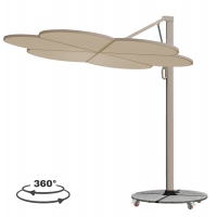 ΟΜΠΡΕΛΑ ΜΕ ΒΑΣΗ ΣΕΙΡΑ CANNOPY (flower) HM21286.01 ΑΛΟΥΜΙΝΙΟ-ΓΡΑΝΙΤΗΣ-ΜΟΛΥΒΙ ΧΡΩΜΑ 2,38x2,2μ