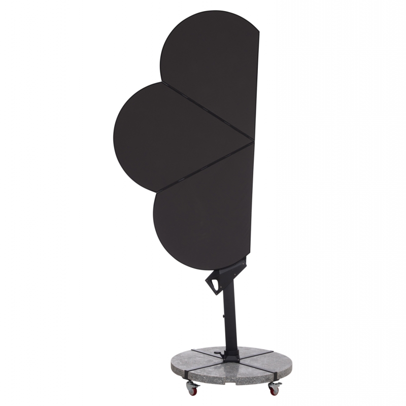 ΟΜΠΡΕΛΑ ΜΕ ΒΑΣΗ ΣΕΙΡΑ CANNOPY (flower) HM21286.01 ΑΛΟΥΜΙΝΙΟ-ΓΡΑΝΙΤΗΣ-ΜΟΛΥΒΙ ΧΡΩΜΑ 2,38x2,2μ