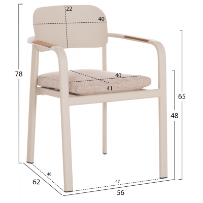 ΠΟΛΥΘΡΟΝΑ ΤΡΑΠΕΖΑΡΙΑΣ ELARA HM6414.05 ΜΠΕΖ ΑΛΟΥΜΙΝΙΟ-OLEFIN--ΞΥΛΟ TEAK 56x62x78Υεκ. ΠΟΛΥΘΡΟΝΑ ΤΡΑΠΕΖΑΡΙΑΣ ELARA HM6414.05 ΜΠΕΖ ΑΛΟΥΜΙΝΙΟ-OLEFIN--ΞΥΛΟ TEAK 56x62x78Υεκ.