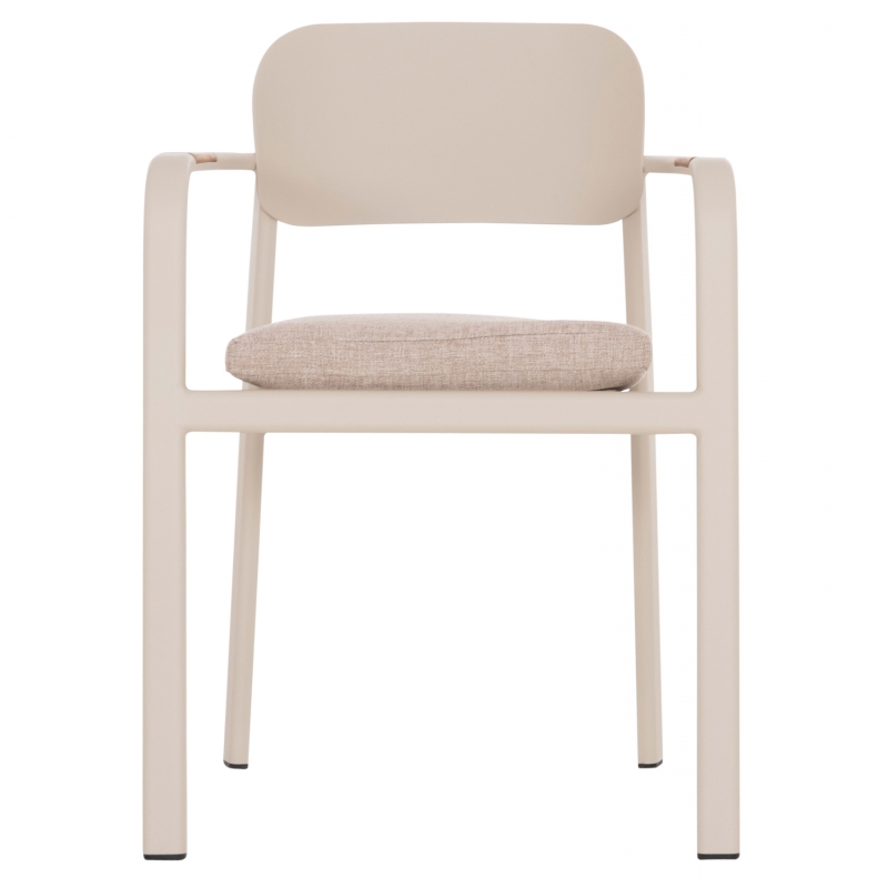 ΠΟΛΥΘΡΟΝΑ ΤΡΑΠΕΖΑΡΙΑΣ ELARA HM6414.05 ΜΠΕΖ ΑΛΟΥΜΙΝΙΟ-OLEFIN--ΞΥΛΟ TEAK 56x62x78Υεκ.