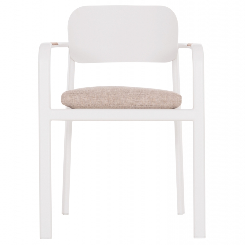 ΠΟΛΥΘΡΟΝΑ ΤΡΑΠΕΖΑΡΙΑΣ ELARA HM6414.02 ΛΕΥΚΟ ΑΛΟΥΜΙΝΙΟ-ΜΠΕΖ OLEFIN--TEAK 56x62x78Υεκ