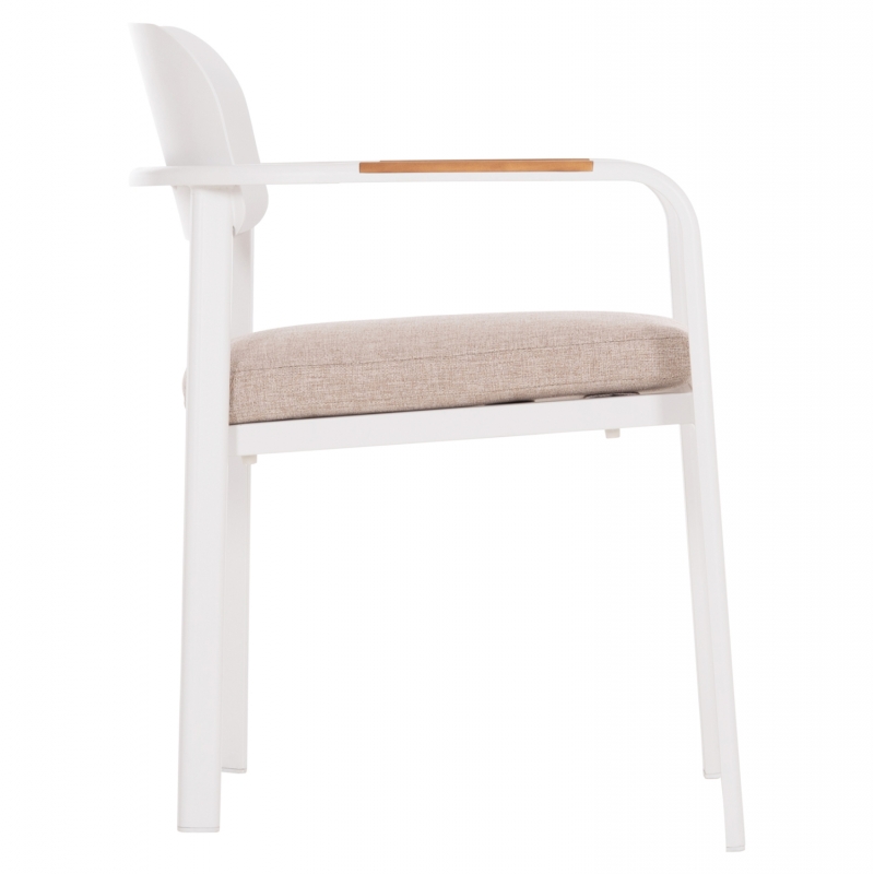 ΠΟΛΥΘΡΟΝΑ ΤΡΑΠΕΖΑΡΙΑΣ ELARA HM6414.02 ΛΕΥΚΟ ΑΛΟΥΜΙΝΙΟ-ΜΠΕΖ OLEFIN--TEAK 56x62x78Υεκ