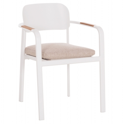 ΠΟΛΥΘΡΟΝΑ ΤΡΑΠΕΖΑΡΙΑΣ ELARA HM6414.02 ΛΕΥΚΟ ΑΛΟΥΜΙΝΙΟ-ΜΠΕΖ OLEFIN--TEAK 56x62x78Υεκ