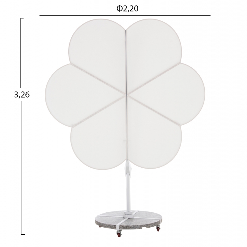 ΟΜΠΡΕΛΑ ΜΕ ΒΑΣΗ ΣΕΙΡΑ CANNOPY (flower) HM21286.02 ΑΛΟΥΜΙΝΙΟ-ΓΡΑΝΙΤΗΣ-ΛΕΥΚΟ 2,38x2,2μ