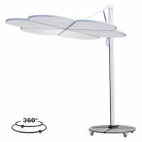 ΟΜΠΡΕΛΑ ΜΕ ΒΑΣΗ ΣΕΙΡΑ CANNOPY (flower) HM21286.02 ΑΛΟΥΜΙΝΙΟ-ΓΡΑΝΙΤΗΣ-ΛΕΥΚΟ 2,38x2,2μ