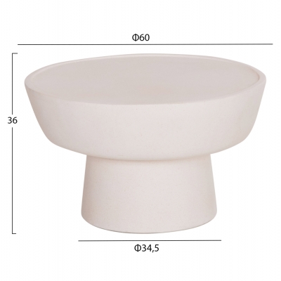 ΤΡΑΠΕΖΙ ΣΑΛΟΝΙΟΥ PIRSON HM18155.02 FIBER CEMENT ΣΕ ΛΕΥΚΟ--Φ60x36Υεκ.