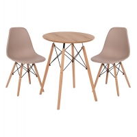 ΣΕΤ ΤΡΑΠΕΖΑΡΙΑΣ 3ΤΜΧ TWIST HM21370 ΣΤΡΟΓΓΥΛΟ ΤΡΑΠΕΖΙ Φ60 & 2 ΚΑΡΕΚΛΕΣ ΣΕ ΚΑΠΟΥΤΣΙΝΟ