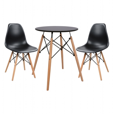 ΣΕΤ ΤΡΑΠΕΖΑΡΙΑΣ 3ΤΜΧ TWIST HM21371 ΣΤΡΟΓΓΥΛΟ ΤΡΑΠΕΖΙ Φ60 & 2 ΚΑΡΕΚΛΕΣ ΣΕ ΜΑΥΡΟ