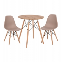 ΣΕΤ ΤΡΑΠΕΖΑΡΙΑΣ 3ΤΜΧ TWIST HM21374 ΣΤΡΟΓΓΥΛΟ ΤΡΑΠΕΖΙ Φ80 & 2 ΚΑΡΕΚΛΕΣ ΣΕ ΚΑΠΟΥΤΣΙΝΟ