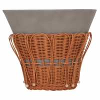 ΤΡΑΠΕΖΙ ΒΟΗΘΗΤΙΚΟ PERRAL HM18164.03S FIBER CEMENT ΓΚΡΙ-ΦΥΣΙΚΟ RATTAN--Φ42x36Υεκ