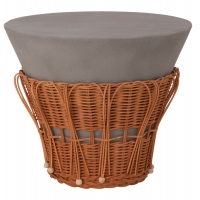 ΤΡΑΠΕΖΙ ΒΟΗΘΗΤΙΚΟ PERRAL HM18164.03S FIBER CEMENT ΓΚΡΙ-ΦΥΣΙΚΟ RATTAN--Φ42x36Υεκ