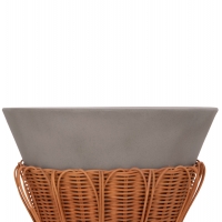 ΤΡΑΠΕΖΙ ΒΟΗΘΗΤΙΚΟ PERRAL HM18164.03S FIBER CEMENT ΓΚΡΙ-ΦΥΣΙΚΟ RATTAN--Φ42x36Υεκ