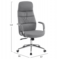 ΚΑΡΕΚΛΑ ΓΡΑΦΕΙΟΥ TEETER HM18355.10 ΓΚΡΙ PU ΔΕΡΜΑ--ΒΑΣΗ ΧΡΩΜΙΟΥ 67x66x121Υεκ