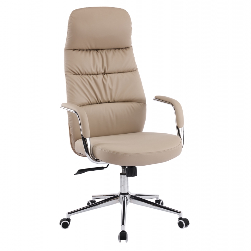 ΚΑΡΕΚΛΑ ΓΡΑΦΕΙΟΥ TEETER HM18355.02 ΜΠΕΖ PU ΔΕΡΜΑ--ΒΑΣΗ ΧΡΩΜΙΟΥ 67x66x121Υεκ