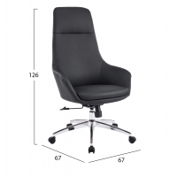 ΚΑΡΕΚΛΑ ΓΡΑΦΕΙΟΥ BEKKER HM18359.01 ΜΑΥΡΟ PU ΔΕΡΜΑ--ΒΑΣΗ ΧΡΩΜΙΟΥ 67x67x126Υεκ