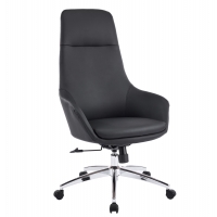 ΚΑΡΕΚΛΑ ΓΡΑΦΕΙΟΥ BEKKER HM18359.01 ΜΑΥΡΟ PU ΔΕΡΜΑ--ΒΑΣΗ ΧΡΩΜΙΟΥ 67x67x126Υεκ