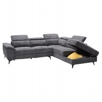 ΚΑΝΑΠΕΣ ΔΕΞΙΑ ΓΩΝΙΑ-ΑΝΑΚΛΙΣΗ & ΑΠΟΘ.ΧΩΡΟΣ-RESTRO HM3339.01R ΓΚΡΙ ΥΦΑΣΜΑ 284x224x76Υεκ