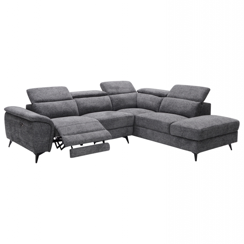 ΚΑΝΑΠΕΣ ΔΕΞΙΑ ΓΩΝΙΑ-ΑΝΑΚΛΙΣΗ & ΑΠΟΘ.ΧΩΡΟΣ-RESTRO HM3339.01R ΓΚΡΙ ΥΦΑΣΜΑ 284x224x76Υεκ