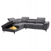 ΚΑΝΑΠΕΣ ΑΡΙΣΤΕΡΗ ΓΩΝΙΑ-ΑΝΑΚΛΙΣΗ & ΑΠΟΘ.ΧΩΡΟΣ-RESTRO HM3339.01L ΓΚΡΙ ΥΦΑΣΜΑ 284x224x76Υεκ