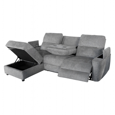 ΚΑΝΑΠΕΣ ΑΡΙΣΤΕΡΗ ΓΩΝΙΑ SYNTHIA HM3308.03L ΑΝΑΚΛΙΣΗ & ΑΠΟΘ.ΧΩΡΟΣ--ΓΚΡΙ 246x159x97Υεκ