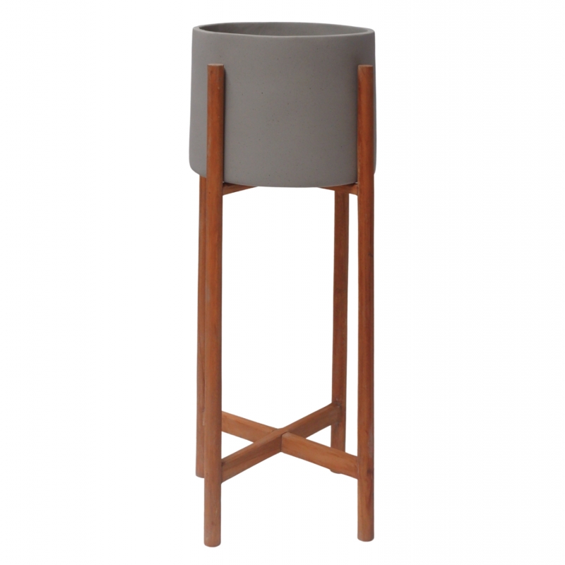 ΓΛΑΣΤΡΑ ΕΣΩΤ.ΧΩΡΟΥ RENTIL HM4684.03L FIBER CEMENT ΧΡΩΜΑ ΓΚΡΙ--ΒΑΣΗ TEAK Φ25x65Υ