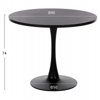 ΣΕΤ ΤΡΑΠΕΖΑΡΙΑΣ 3ΤΜΧ ROLLO HM21389 ΣΤΡΟΓΓΥΛΟ ΤΡΑΠΕΖΙ--2 ΚΑΡΕΚΛΕΣ ΣΕ ΜΑΥΡΟ